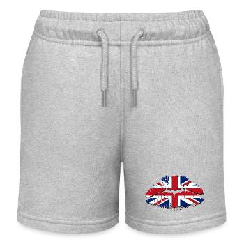 Lèvres Union Jack Pop Art - Short de jogging enfant bio Stanley/Stella - gris chiné - Devant