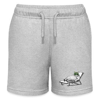Cat Vacation - Kids Organic Sweat Shorts by Stanley/Stella - heather grey - Front