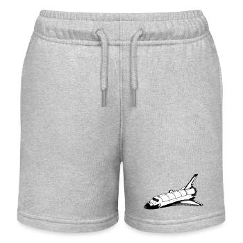 Space Shuttle - Kids Organic Sweat Shorts by Stanley/Stella - heather grey - Front