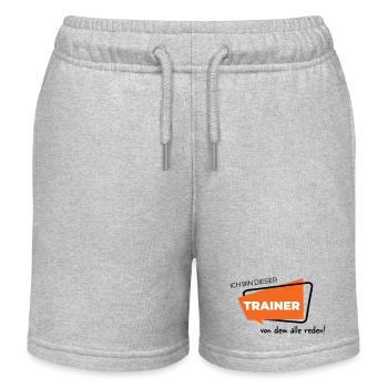 Ich bin dieser Trainer von dem alle reden - Kinder Organic Joggingshorts Mini Bolter von Stanley/Stella - Grau meliert - Vorne
