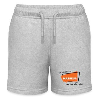 Ich bin dieser Masseur von dem alle reden - Kinder Organic Joggingshorts Mini Bolter von Stanley/Stella - Grau meliert - Vorne