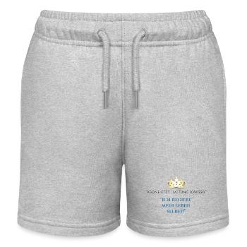 Ich regiere mein Leben selbst Krone - Kinder Organic Joggingshorts Mini Bolter von Stanley/Stella - Grau meliert - Vorne