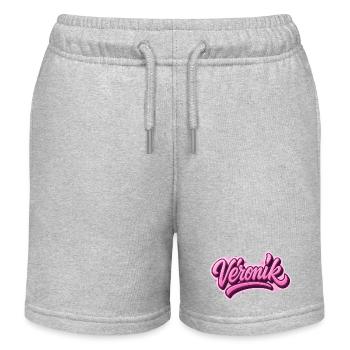 Veronik Graffiti-Name, ideales Geschenk auf t-shi - Kinder Organic Joggingshorts Mini Bolter von Stanley/Stella - Grau meliert - Vorne