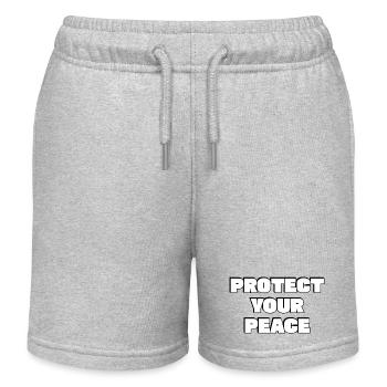 Beschütze deinen Frieden - Kinder Organic Joggingshorts Mini Bolter von Stanley/Stella - Grau meliert - Vorne