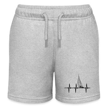 My heart beats for sailboats - Kids Organic Sweat Shorts by Stanley/Stella - heather grey - Front