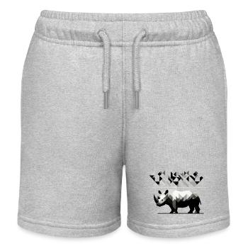 Rhinocéros géométrique - Short de jogging enfant bio Stanley/Stella - gris chiné - Devant