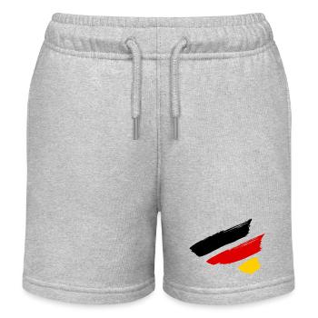 Deutschland Flagge Streifen - Kinder Organic Joggingshorts Mini Bolter von Stanley/Stella - Grau meliert - Vorne