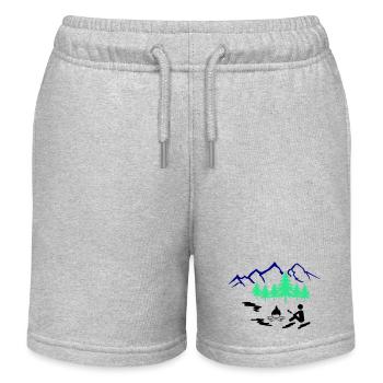 campfire outdoor - Kids Organic Sweat Shorts by Stanley/Stella - heather grey - Front