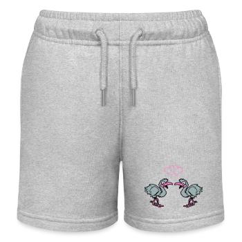 strauß comic verliebt - Kinder Organic Joggingshorts Mini Bolter von Stanley/Stella - Grau meliert - Vorne