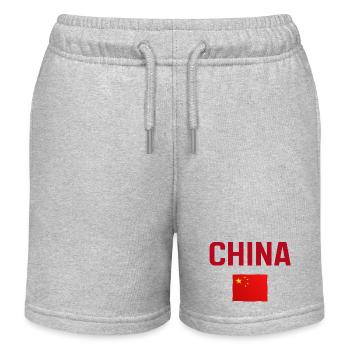 CHINE Drapeau | Hommes Femmes Enfants | CHINE - Short de jogging enfant bio Stanley/Stella - gris chiné - Devant