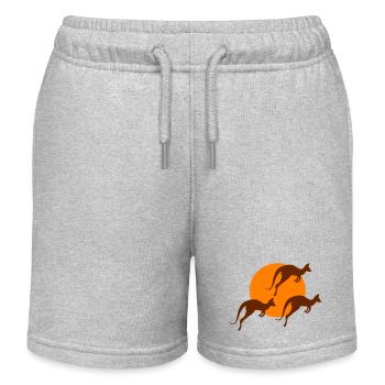 Kangourou - Short de jogging enfant bio Stanley/Stella - gris chiné - Devant