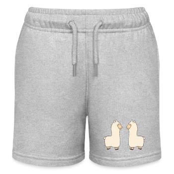 lama verliebt - Kinder Organic Joggingshorts Mini Bolter von Stanley/Stella - Grau meliert - Vorne
