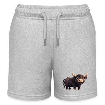 Taureau Bande dessinée - Short de jogging enfant bio Stanley/Stella - gris chiné - Devant