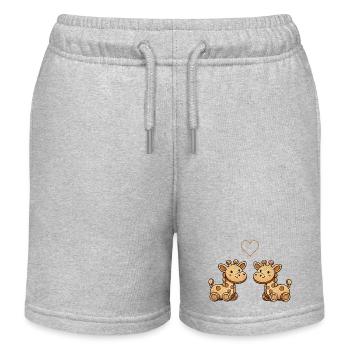 holz giraffe paar - Kinder Organic Joggingshorts Mini Bolter von Stanley/Stella - Grau meliert - Vorne
