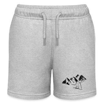 Langläufer vor Bergen - Kinder Organic Joggingshorts Mini Bolter von Stanley/Stella - Grau meliert - Vorne