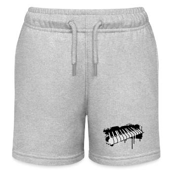 Piano keyboard in graffiti style - Kids Organic Sweat Shorts by Stanley/Stella - heather grey - Front