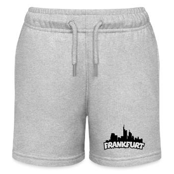 Frankfurter Skyline Frankfurt Logo - Kinder Organic Joggingshorts Mini Bolter von Stanley/Stella - Grau meliert - Vorne