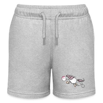 Pferd gibt Vollgas - Kinder Organic Joggingshorts Mini Bolter von Stanley/Stella - Grau meliert - Vorne
