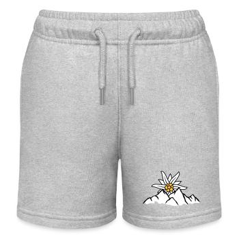 Fleur de montagne du soleil Edelweiss - Short de jogging enfant bio Stanley/Stella - gris chiné - Devant