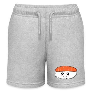 Kawaii Sushi Roll Kawaii Food Kawaii Sticker - Kids Organic Sweat Shorts by Stanley/Stella - heather grey - Front