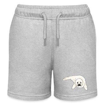 Seehund Baby - Kinder Organic Joggingshorts Mini Bolter von Stanley/Stella - Grau meliert - Vorne