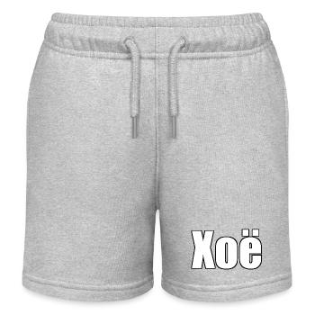 Xoë - (Human Name) - Kids Organic Sweat Shorts by Stanley/Stella - heather grey - Front