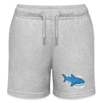 Witziger Walhai mit Wortspiel - Kinder Organic Joggingshorts Mini Bolter von Stanley/Stella - Grau meliert - Vorne