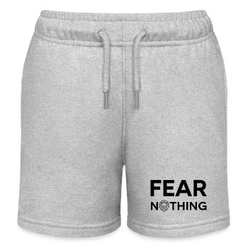 Empowering Fearless Lion Design - Kids Organic Sweat Shorts by Stanley/Stella - heather grey - Front