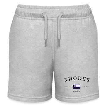 Rhodes Greece – Holiday Souvenir & Gift - Kids Organic Sweat Shorts by Stanley/Stella - heather grey - Front
