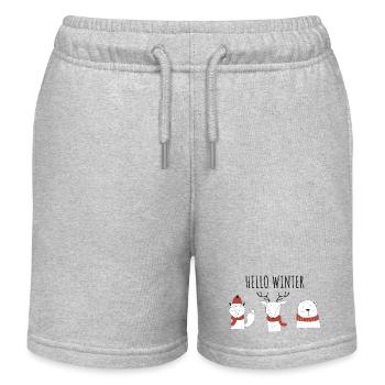 Bonjour Hiver Trio Animalier - Short de jogging enfant bio Stanley/Stella - gris chiné - Devant
