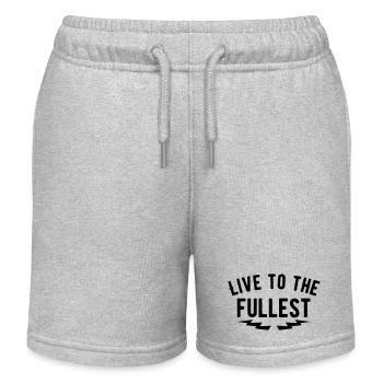 Live To The Fullest - Motivation Bold Black - Kids Organic Sweat Shorts by Stanley/Stella - heather grey - Front