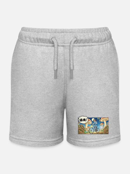 Mushroom Gear Bike Adventure - Sweatshorts barn ekologisk Stanley/Stella - gråmelerad