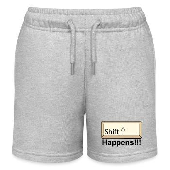 Shift Key Minimal Keyboard Design - Kids Organic Sweat Shorts by Stanley/Stella - heather grey - Front