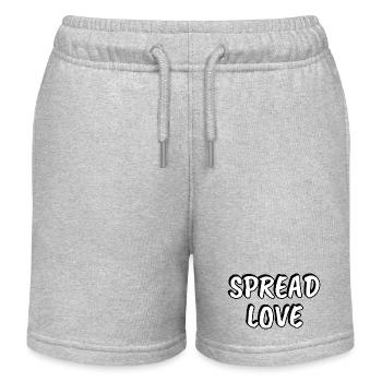 Spread Love Handgeschriebene Typografie - Kinder Organic Joggingshorts Mini Bolter von Stanley/Stella - Grau meliert - Vorne