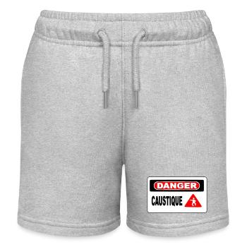 Panneau Danger Caustique - Short de jogging enfant bio Stanley/Stella - gris chiné - Devant