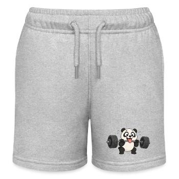 Coaching de musculation de type panda dessiné animé Fitness - Short de jogging enfant bio Stanley/Stella - gris chiné - Devant