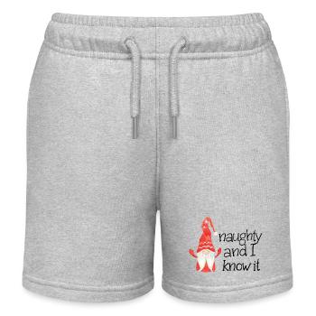 Lasst uns Gnome bleiben und die Feiertage genießen - Kinder Organic Joggingshorts Mini Bolter von Stanley/Stella - Grau meliert - Vorne