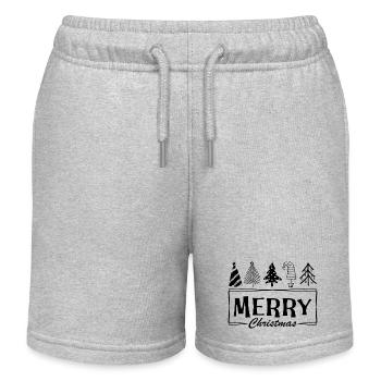 Merry Christmas xmas - Kids Organic Sweat Shorts by Stanley/Stella - heather grey - Front