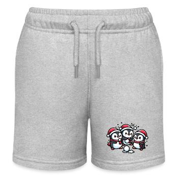 Entzückende niedliche Pinguin-Weihnachtsmannmütze Winter Schneeball fi - Kinder Organic Joggingshorts Mini Bolter von Stanley/Stella - Grau meliert - Vorne