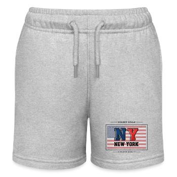 New York - Short de jogging enfant bio Stanley/Stella - gris chiné - Devant