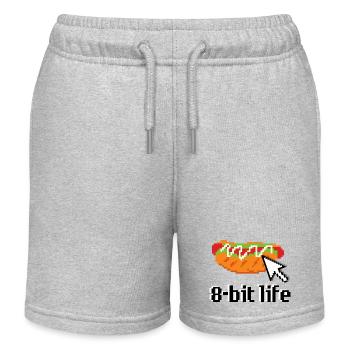 Hotdog Sandwich 8bit Retro - Kinder Organic Joggingshorts Mini Bolter von Stanley/Stella - Grau meliert - Vorne