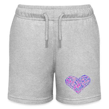Blaues und rosa Herz. - Kinder Organic Joggingshorts Mini Bolter von Stanley/Stella - Grau meliert - Vorne