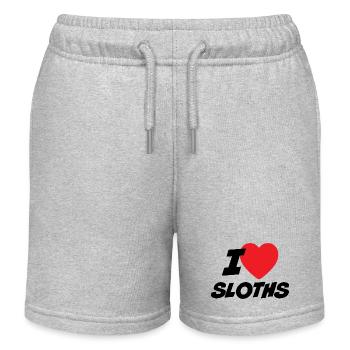 I Love Sloths - Kids Organic Sweat Shorts by Stanley/Stella - heather grey - Front