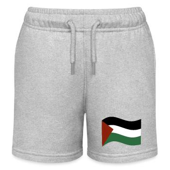 Palestine Flag - Kids Organic Sweat Shorts by Stanley/Stella - heather grey - Front