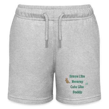 Courageux comme maman - Short de jogging enfant bio Stanley/Stella - gris chiné - Devant