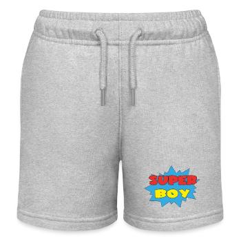 SUPER BOY - Kids Organic Sweat Shorts by Stanley/Stella - heather grey - Front