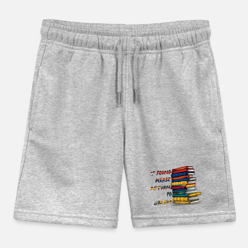 If Found Please Return To Library Kids Organic Sweat Shorts by Stanley/Stella