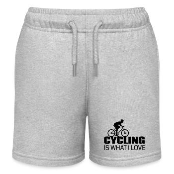 Fahrradfahren ist was ich liebe - Kinder Organic Joggingshorts Mini Bolter von Stanley/Stella - Grau meliert - Vorne