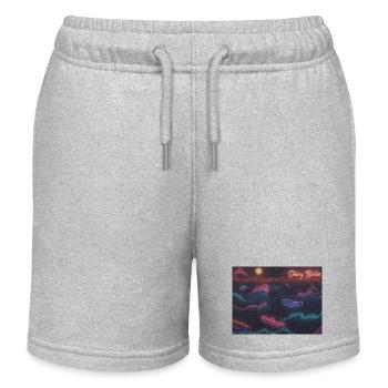 Shiny Berlin Neon waves - Kids Organic Sweat Shorts by Stanley/Stella - heather grey - Front