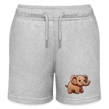 Eléphant en bois - Short de jogging enfant bio Stanley/Stella - gris chiné - Devant